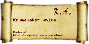 Krumenaker Anita névjegykártya